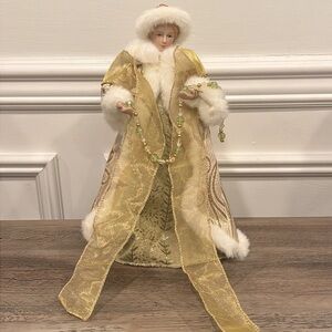 Vintage Victorian Golden Angel Tree Topper Christmas Tree Topper